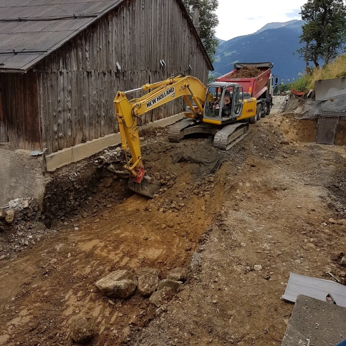 terrassement de garage avec création d'une parois de soutènement